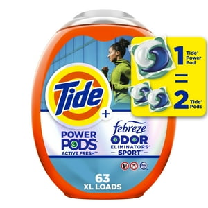 Detergente Para Ropa Tide Power Pods Con Febreze Sport 63 Pacs