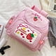 thumbnail image 3 of Kawaii Kids School Bag Cute Strawberry Embroidery Student Mochila Dots Multi-Pocket Nylon Fashion College for Teenager Girl, 3 of 3