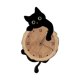 thumbnail image 2 of Reloj De Pared Con Dise?o De Gato, Decorativo, Para Habitación Infantil, Color Negro, 2 of 5