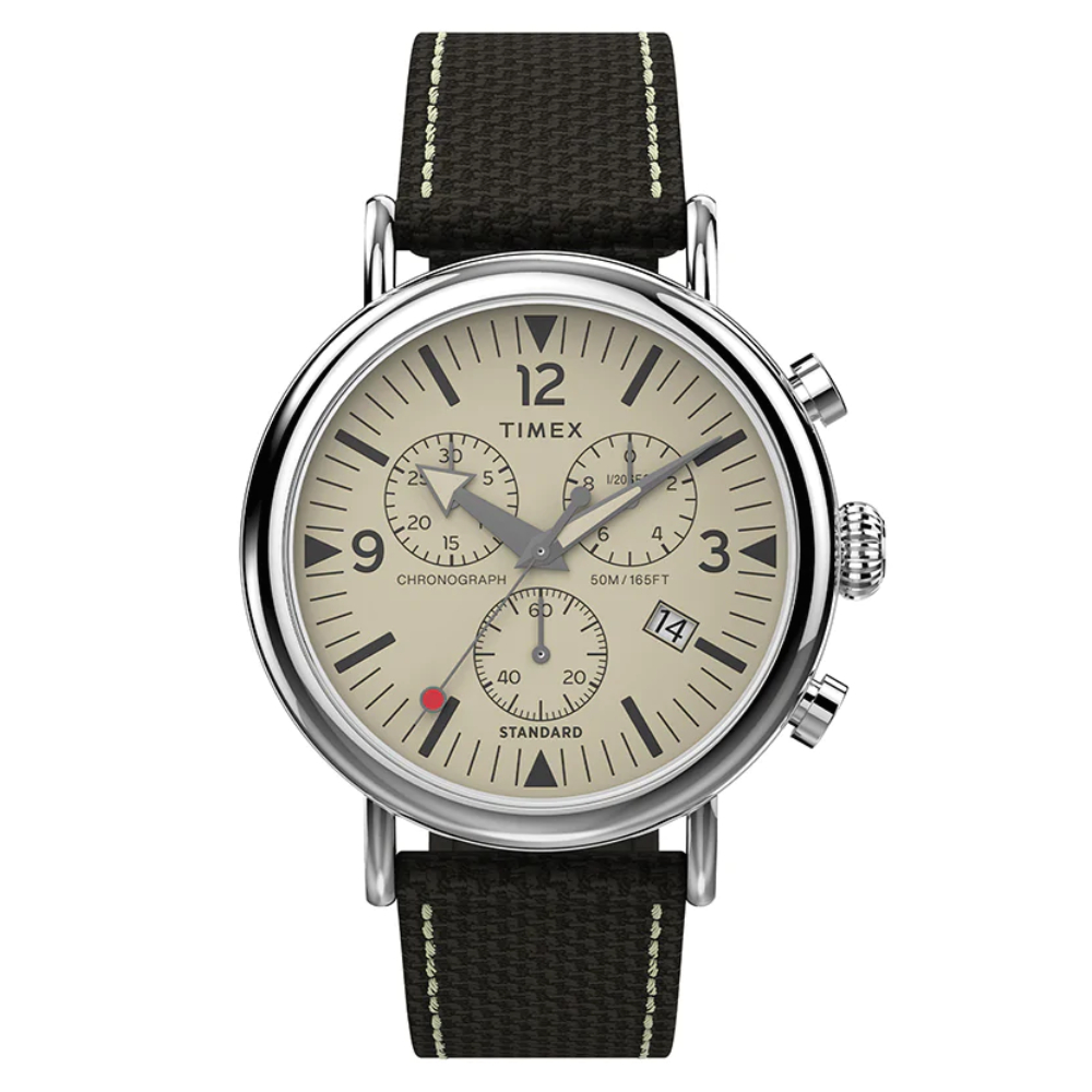 Timex TW2V38000 Q Timex GMT Orologio Uomo - Cassa 38mm, Bracciale Acciaio, Movimento Svizzero, Lunetta Rossa E Blu