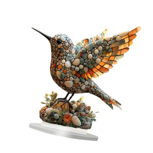 Magideal - Adorno De Escritorio De Colibrí, Centro De Mesa, Decoración De Mesa, Plano 2D, Acrílico Creativo, Decoración De Mesa Para Estantería, Regalo Romántico