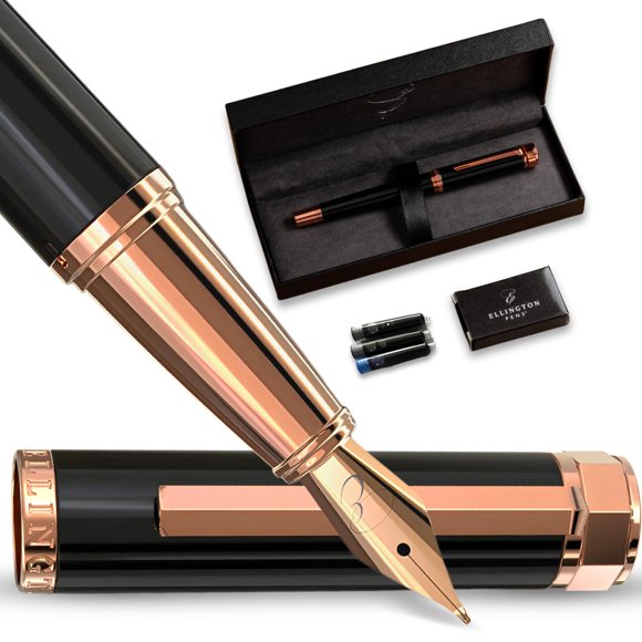 Pluma estilográfica Ellington Pens con plumín mediano y set de tinta