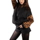 thumbnail image 2 of Jess por Meiko Chaquetas de Mujer Leopardo Mangas Largas Chaqueta Bomber con Cremallera L Negro, 2 of 6