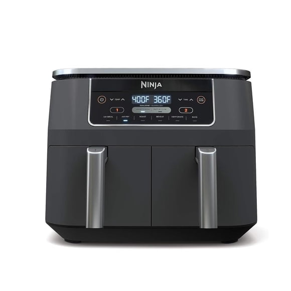 Air Fryer Ninja DZ201 Foodi, 8 cuartos de galón, 6 en 1, DualZone, gris
