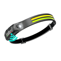 Genérico - Linterna Vincha Bici Minero Luz Recargable Usb Con Sensor Linterna Negro Luz Blanco