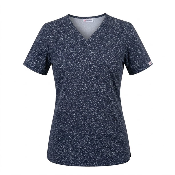 Delantal Mujer tela elasticada estampada. Combina con Azul Marino - Art. 2352