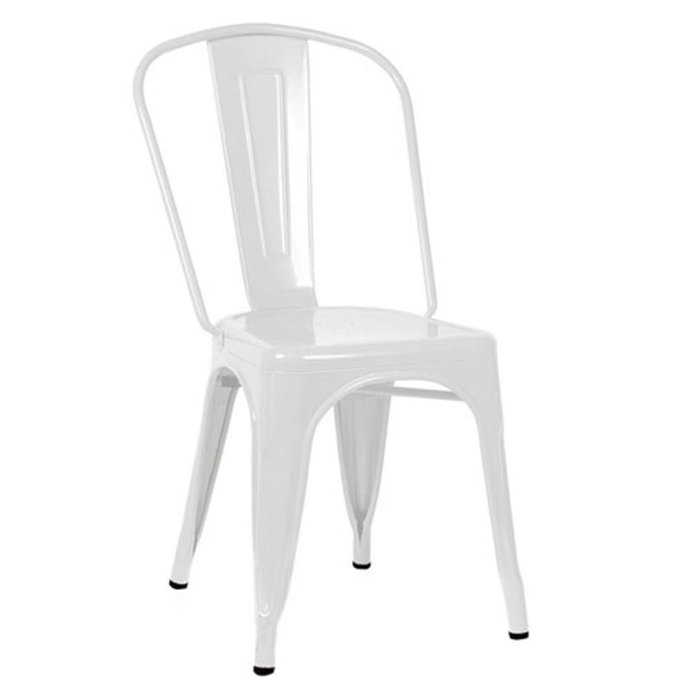 Tododescuento - Pack 4 Sillas Tolix Color Blanco Mate, Comedor, Restorant
