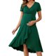 thumbnail image 1 of INSPIRAR CHIC MARI GABRIEL Vestido de Maternidad para Mujeres, Cuello en V, Dobladillo con Volantes, Semi Formal, Sesión de Fotos, Fiesta, Cóctel, Embarazadas, Verde Oscuro S, 1 of 6