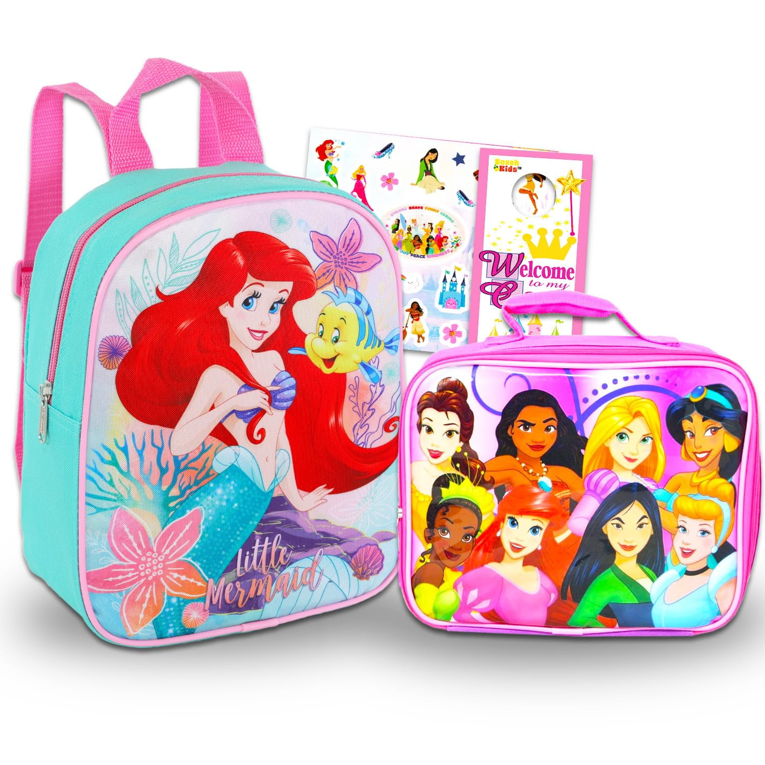 Paquete De Mochilas Disney La Sirenita Ariel De 10 Pulgadas Con Lonchera