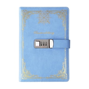 Magideal - Diario Con Candado, Diario Bloqueado, Cuaderno, Suministros Personales De Oficina, Diario Con Candado Con Contraseña, Diario De Bloqueo Para Mujeres Y Azul