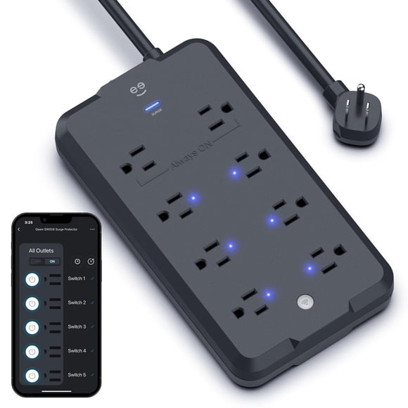 Protector de sobretensión Geeni Surge Ultra, 8 salidas, 1200 julios