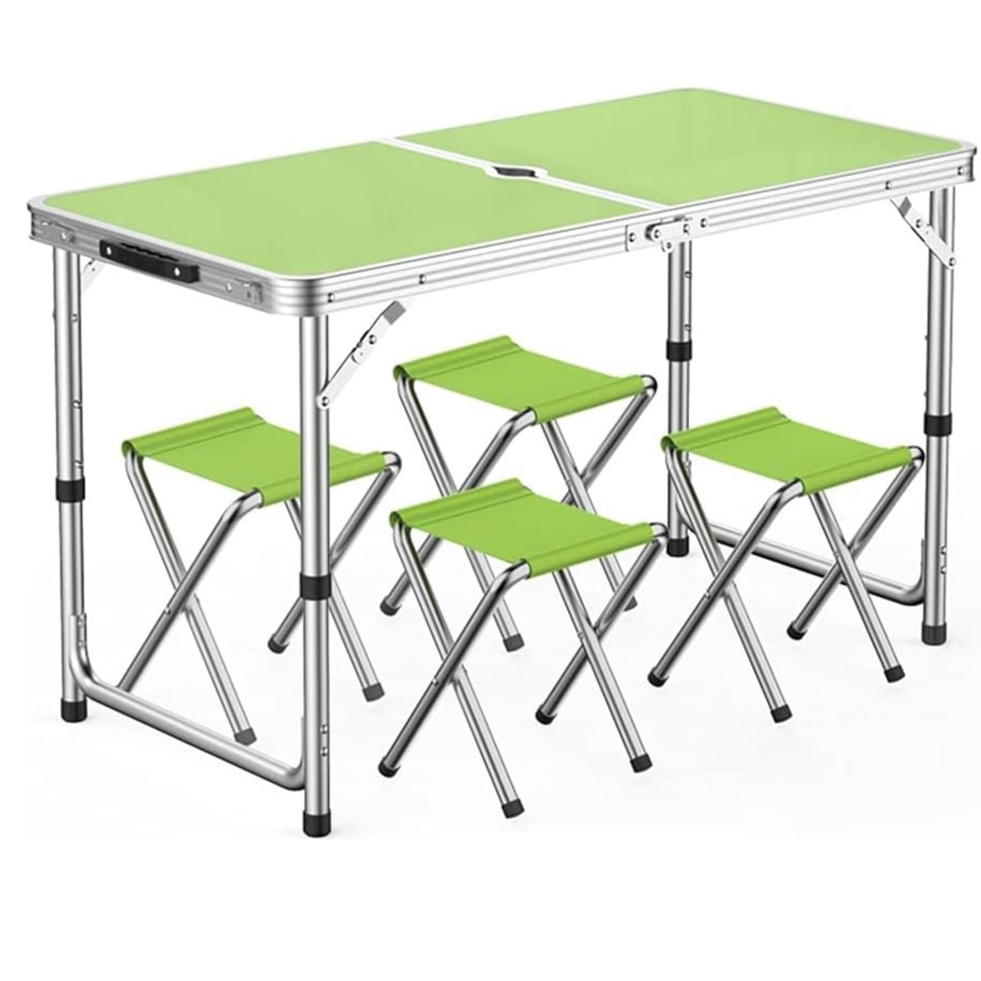Citohome - Pack De Mesa Plegable Con 4 Sillas Para Camping En Color Verde - Mesas Y Sillas Portátiles