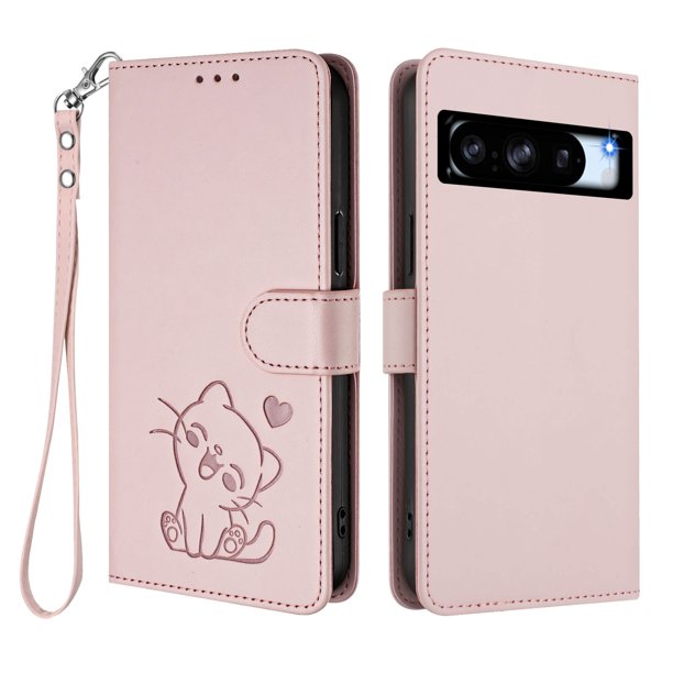Funda Billetera con Espacio para Fotos para Google Pixel 8 Pro, Rosa