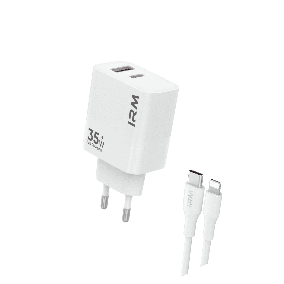 Genérico - Cargador Carga Rápida 35w Doble Usb Usb-c +cable Lightning