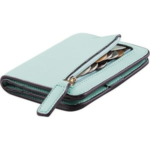 Veat00L - Cartera Mujer Pequeño Con Rfid Bloquea, Mini Monedero Bifold Para Tarjetas, Billetera De Piel Plegable Con Bolsillo, Tarjetero Minimalista Con Ventana De Identificación Para Chica Mujer