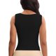 thumbnail image 3 of INSPIRE CHIC Camisetas sin mangas para mujer Regreso a clases Cuello cuadrado Sin mangas Básico Ajustado Camisetas XS Negro, 3 of 5