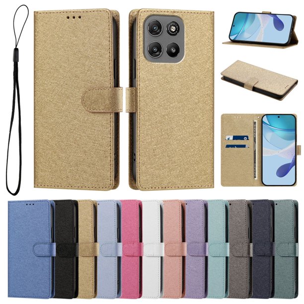Cartera para Motorola Moto G67 Power 5G con Bolsillo de Tarjetas, Dorado