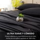 thumbnail image 3 of Juego De Sábanas + Fundas De Almohada Negro 1,5 Plazas Hilos Suave Casa Nerola, 3 of 10