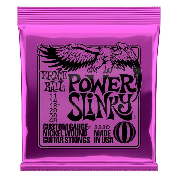 Ernie Ball P02220 POWER SLINKY Set de Cuerdas para Guitarra Eléctrica 11-48