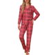 thumbnail image 2 of INSPIRE CHIC Conjunto de Pijamas Familiares de Manga Larga con Botones Abajo Conjuntos a Juego de Navidad Ropa de Descanso de Vacaciones Top y Pantalones Largos L Mujeres, 2 of 5