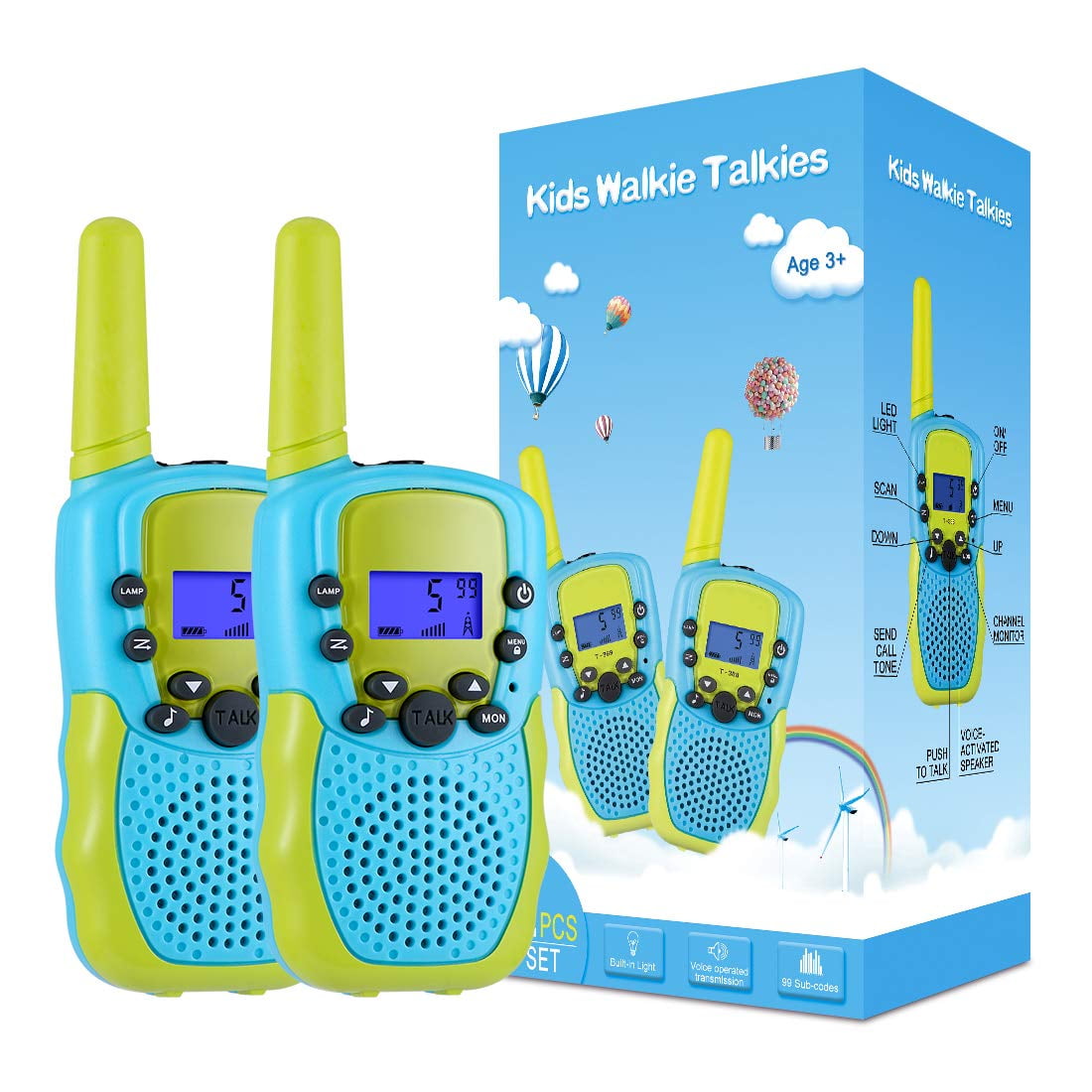 Walkie Talkies Selieve Para Niños De 3 A 12 Años, 22 Canales