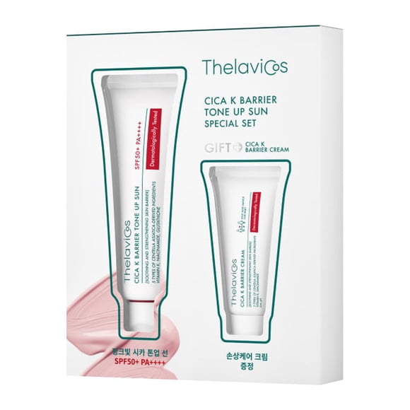 Set de protector solar Cica K Barrier Tone Up Sun 50g + crema humectante Cica K Barrier Cream 15g
