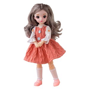 Magideal - Muñeca Bjd 1/6 Con Ojos De Animación 3D, Juguetes Para Hacer Tú Mismo, Muñecas Articuladas De 12 Pulgadas Para Regalo De Cumpleaños, Regalo De Halloween Para Niñas Y Niños. Naranja