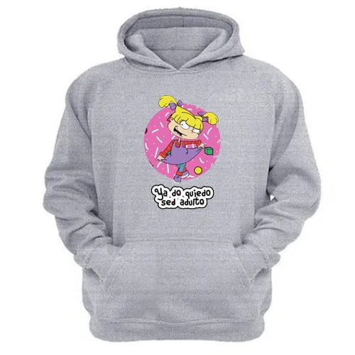 Polerón Canguro Angélica Dibujos Animados Gris Claro Talla S Unisex