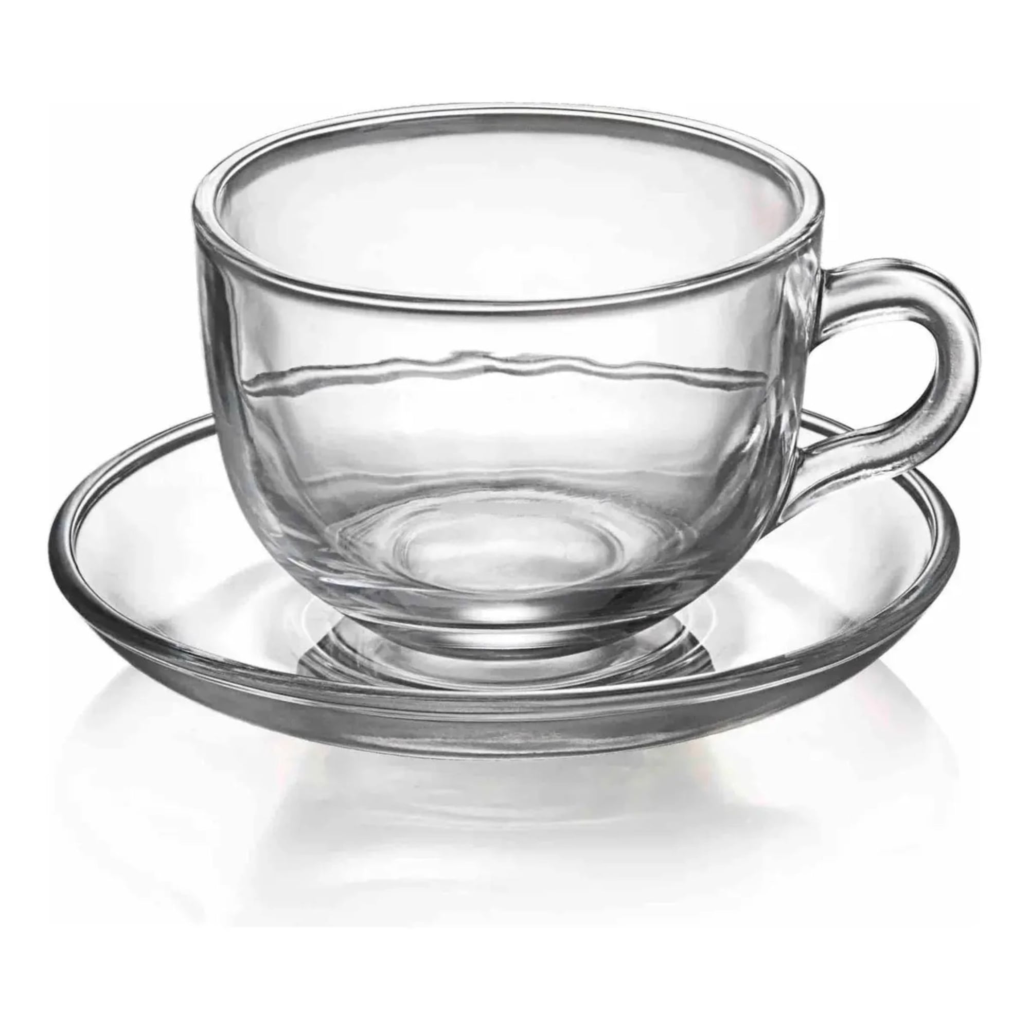 G - Horsen - Taza Grande Té Vidrio Resistente Con Platillo 420ml