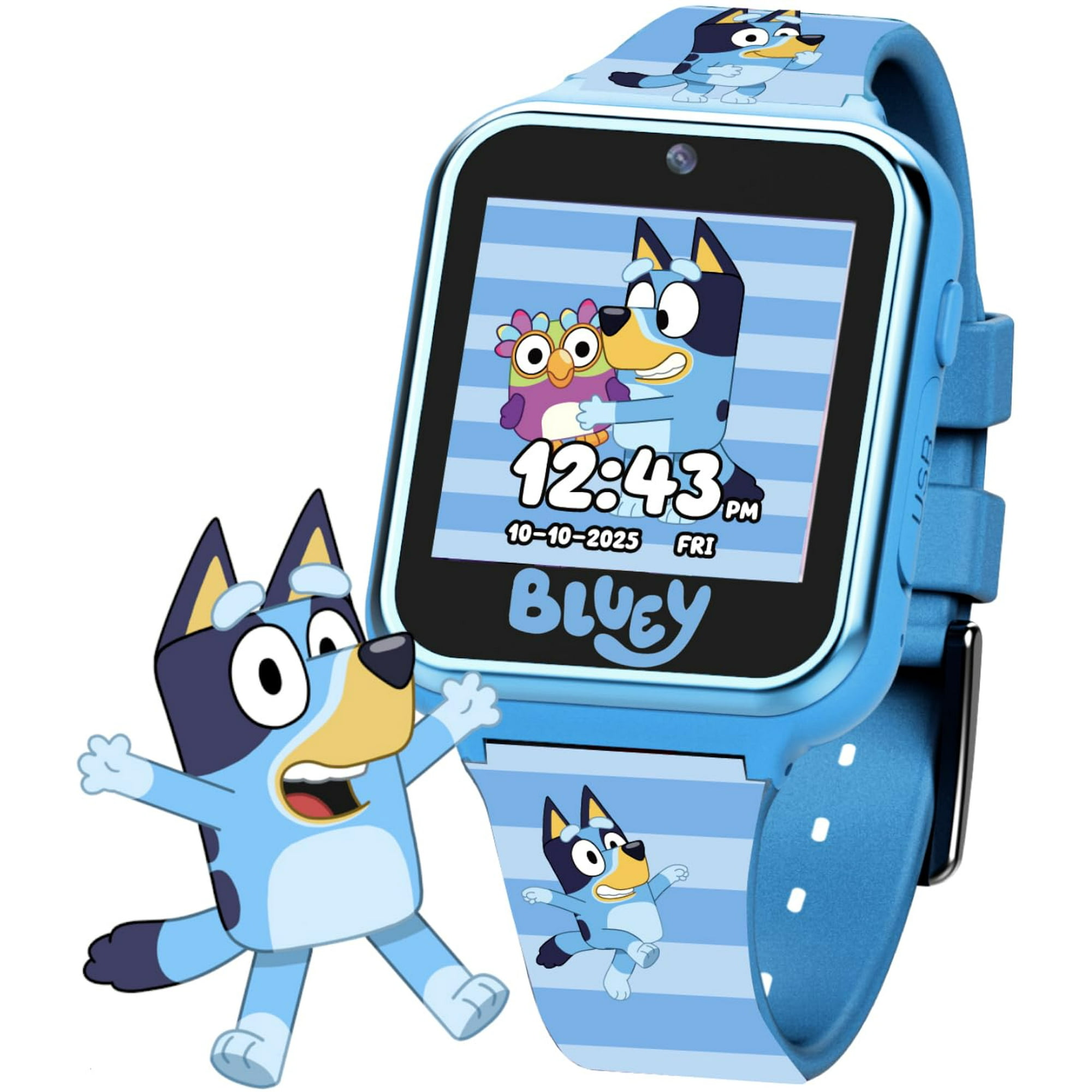 Reloj Inteligente Accutime Bluey Kids Con Cámara, Juegos Y Podómetro