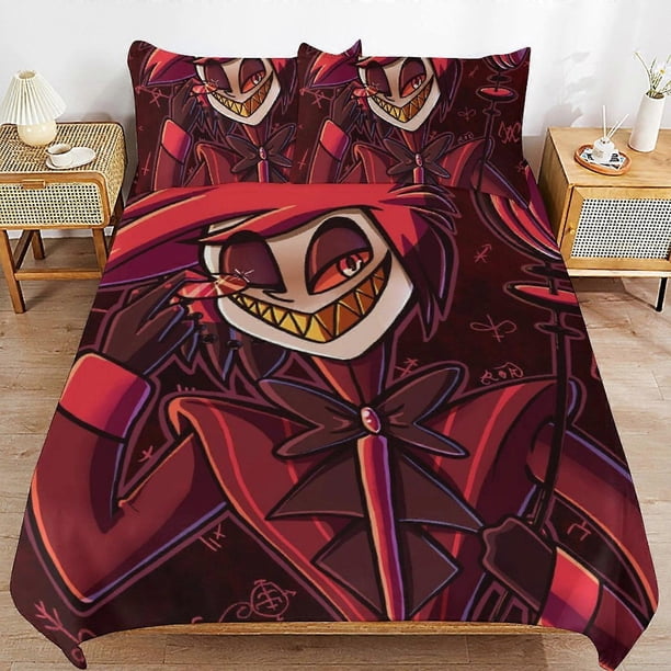 Hazbin Hotel Helluva Boss Bedding Set Duvet Cover Comfortable and Lightweight Cartoon Bedding3 Piece