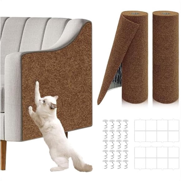 Alfombra Rascadora para Gatos Giomre 2 Pzas 200x40cm Marrón