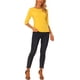 thumbnail image 2 of INSPIRE CHIC Camisetas de Mujer Mangas al Codo Cuello Barco Ajuste Ceñido Casual Camisetas Amarillo M, 2 of 6