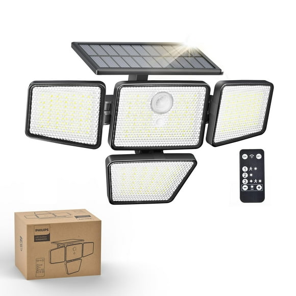Luz solar de seguridad Philips 196 LED con sensor de movimiento PIR