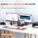 thumbnail image 2 of Estación de acoplamiento USB C con doble monitor para MacBook Pro/Air, 2 of 9