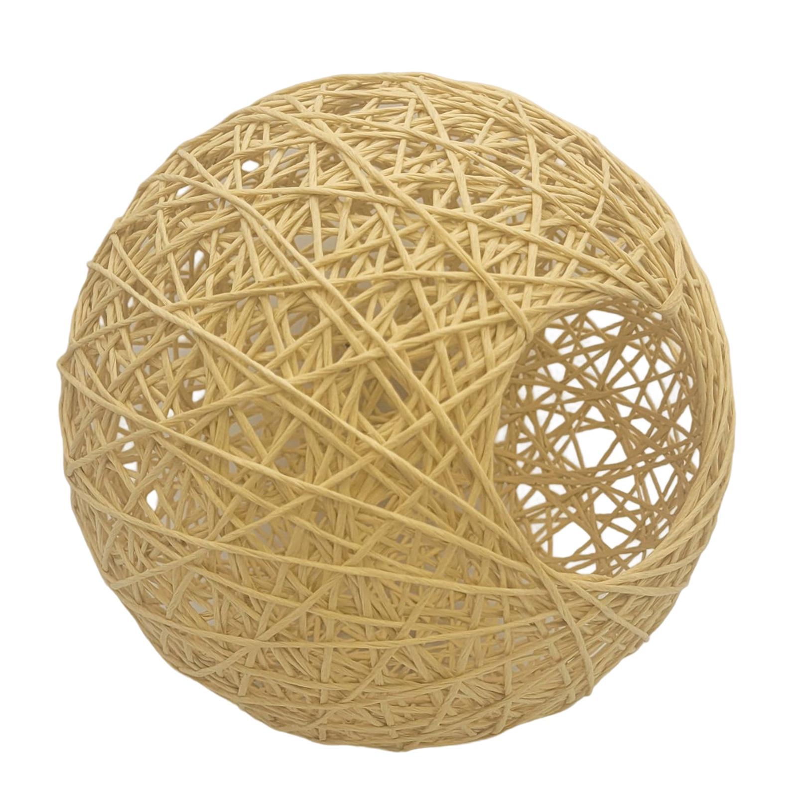 Magideal - Pantalla De Luz Colgante De Techo, Pantalla De Lámpara De , Protector De Bombilla De Linterna, Pantalla De Bola De Ratán De Cesta Decorativa Para , Amarillo