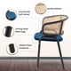 thumbnail image 3 of Sillón de comedor LeisureMod Ervilla tapizado en terciopelo azul marino, 3 of 9