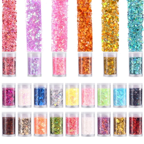 Set de purpurina LICOOL GLITTER LICOOL GLITTER, paquete de 24 colores