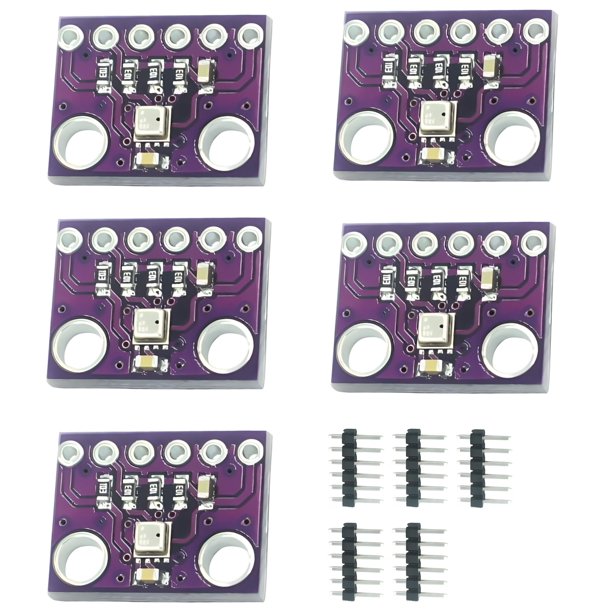 PAMEENCOS 5 unidades GY-BME280-3.3 Módulo sensor de presión atmosférica de alta precisión 3.3 V BME280 Altímetro, sensor de temperatura y humedad para Arduino