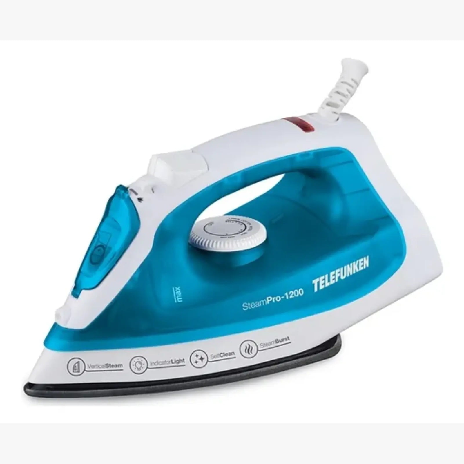 Plancha A Vapor 210 Ml Telefunken Steampro 1200 Color Azul