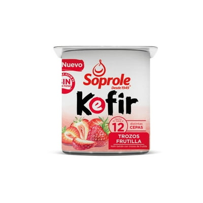 Yoghurt Kéfir Con Trozos Frutilla Pote 120 G Soprole