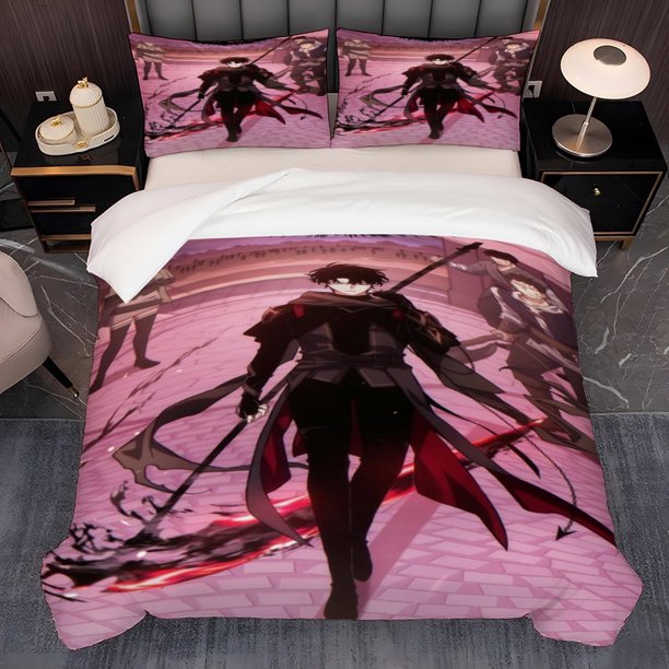 3pcs Black Robe Red Cloak Decayed Priest Pattern K-Style Ins Theme Set Soft and Comfortable Bedding Set