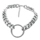 thumbnail image 4 of Collar de cadena de eslabones cubanos declarativos con círculo motero para hombre, plata para mujer, 4 of 5