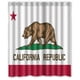 thumbnail image 1 of Cortina de ducha con la bandera de la República de California, juego de cortina de baño con ganchos, tamaño 60 x 72 pulgadas, 1 of 3