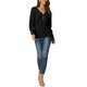 thumbnail image 2 of INSPIRE CHIC Suéter de Mujer de Manga Larga con Cuello en V y Botones, Tejido de Punto Acanalado, Casual, Talla S, Negro, 2 of 6