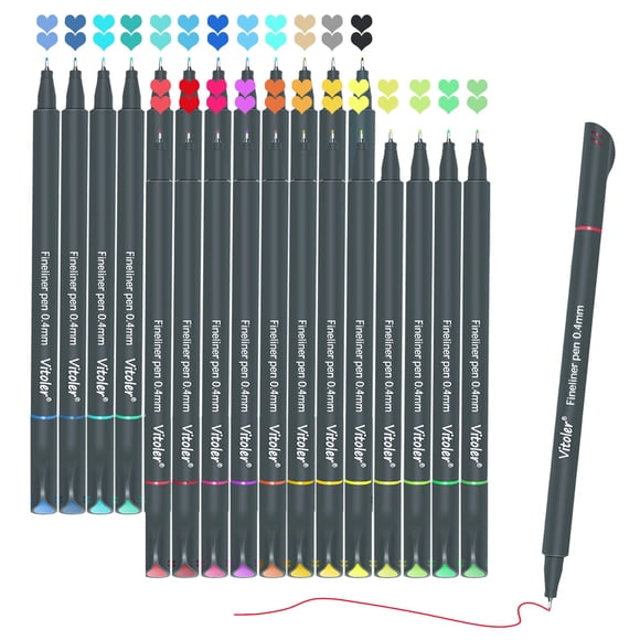 Marcadores Vitoler de 24 colores con punta fina de 0,4 mm