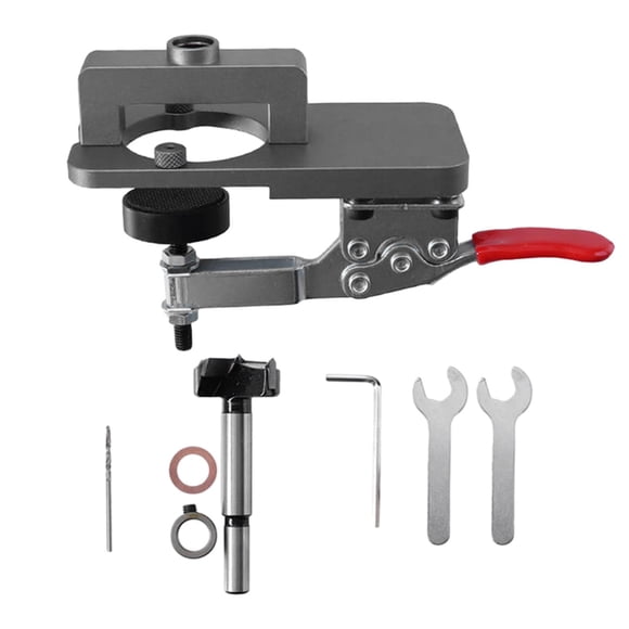 Calibre de bisagra oculta de 35 mm, calibre de perforación de orificio de bisagra, calibre de bisagra ajustable, perforador para montaje de gabinete d