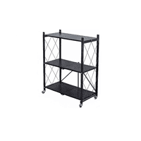 Genérico - Repisa Estante 3 Niveles Metálica Plegable Resistente 90Kg Color Negro