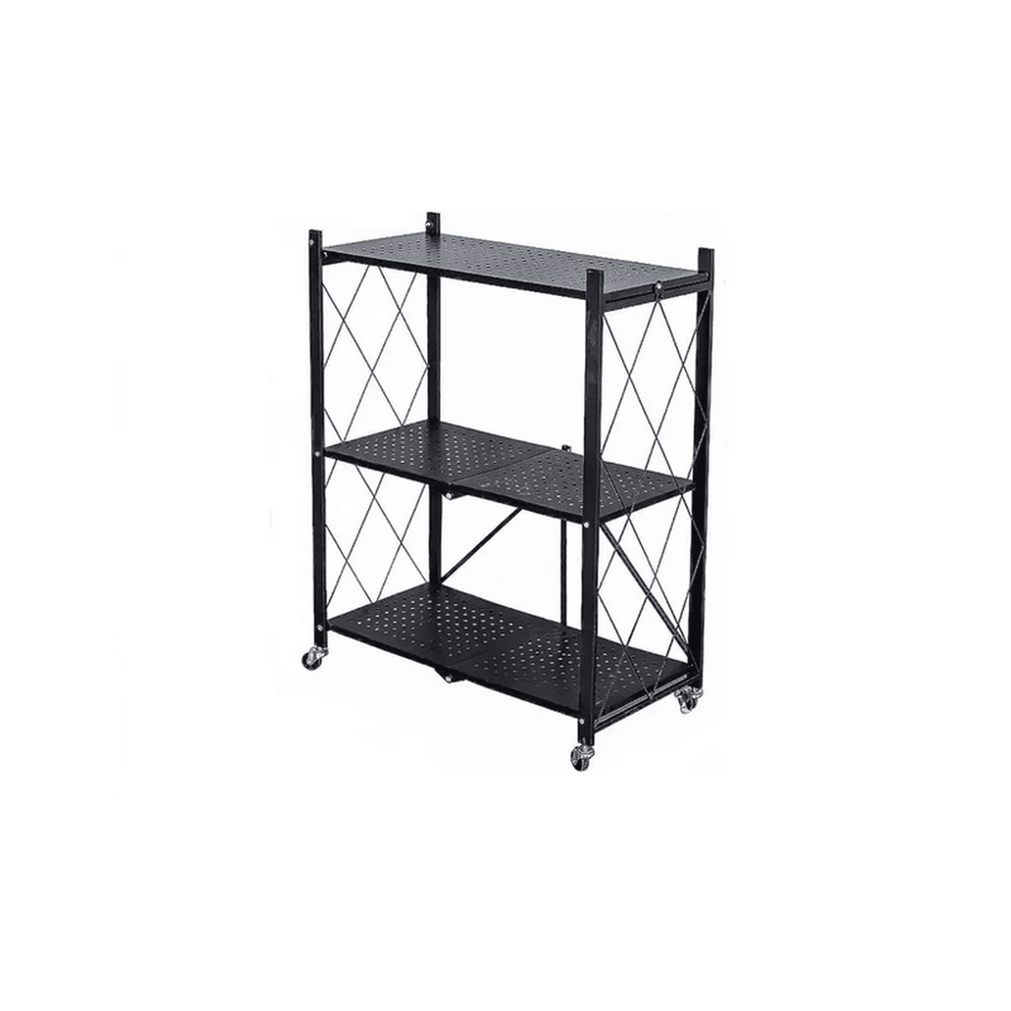 Genérico - Repisa Estante 3 Niveles Metálica Plegable Resistente 90kg Color Negro