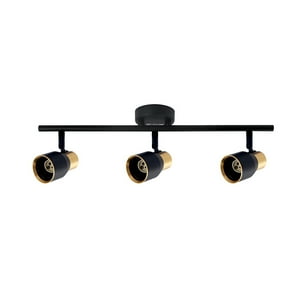 Hbled - Foco Spot Cielo O Muro Porta 3Xgu-10 Round Negro/Dorado Incluye Ampolleta